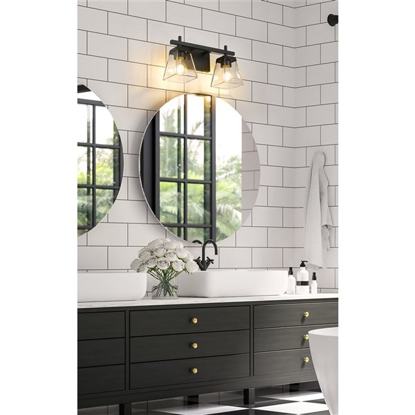 Z-Lite Matte Black Lauren 2-Light Vanity