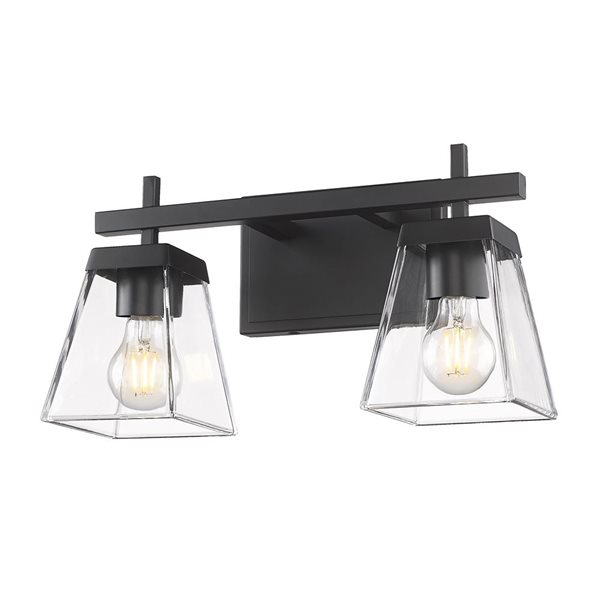 Z-Lite Matte Black Lauren 2-Light Vanity