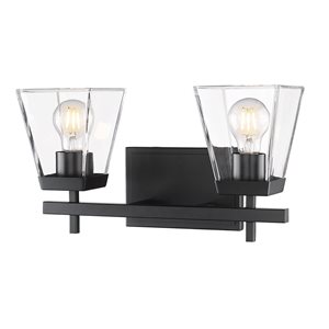 Z-Lite Matte Black Lauren 2-Light Vanity