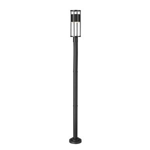 Z-Lite Matte Black Etched glass Integrated LED Luca 1-Light Outdoor Post Mounted Fixture