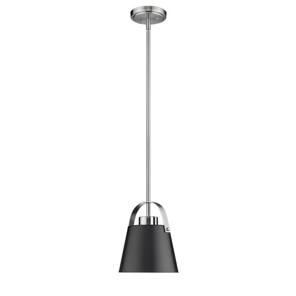 Z-Lite Matte Black and Brushed Nickel Z-Studio 1-Light Mini Pendant