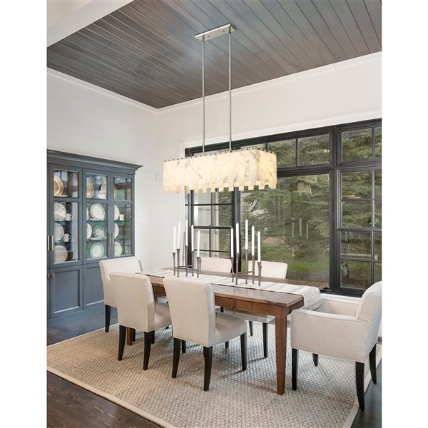 Z-Lite Polished Nickel Alabaster Viviana 5-Light Island Lighting