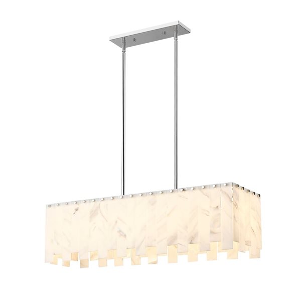 Z-Lite Polished Nickel Alabaster Viviana 5-Light Island Lighting