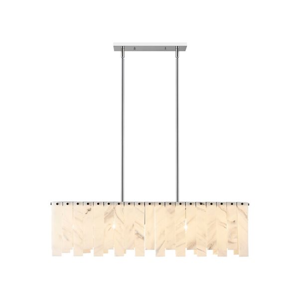 Z-Lite Polished Nickel Alabaster Viviana 5-Light Island Lighting