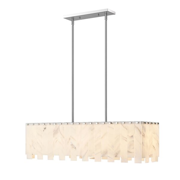 Z-Lite Polished Nickel Alabaster Viviana 5-Light Island Lighting