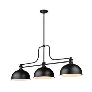 Z-Lite Matte Black Melange 3-Light Billiard