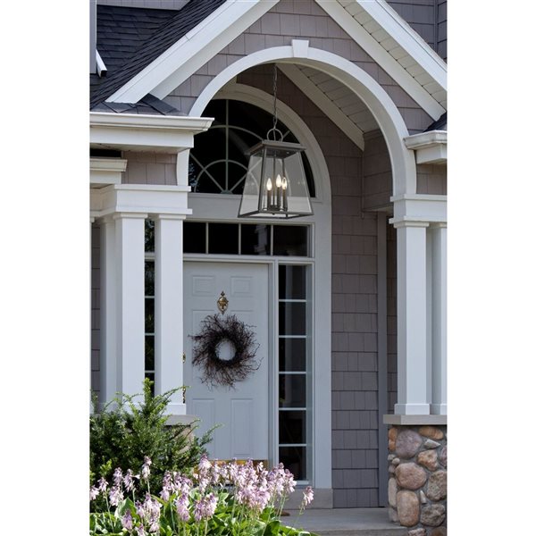 Z-Lite Black Broughton 4-Light Outdoor Chain Mount Ceiling Fixture