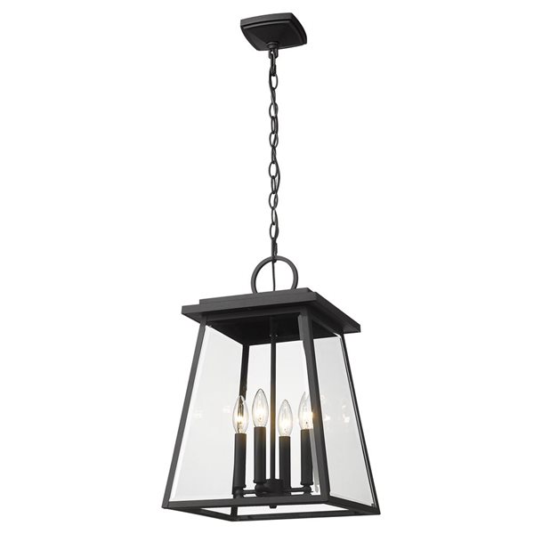 Z-Lite Black Broughton 4-Light Outdoor Chain Mount Ceiling Fixture