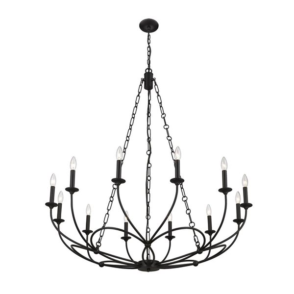 Z-Lite Matte Black Arabella 12-Light Chandelier