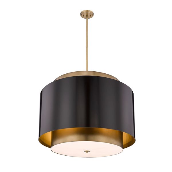 Z-Lite Bronze and Rubbed Brass Harlech 4-Light Pendant