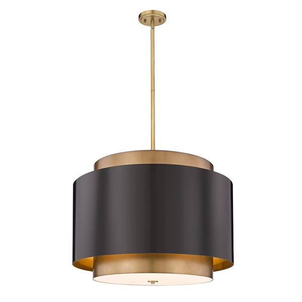 Z-Lite Bronze and Rubbed Brass Harlech 4-Light Pendant