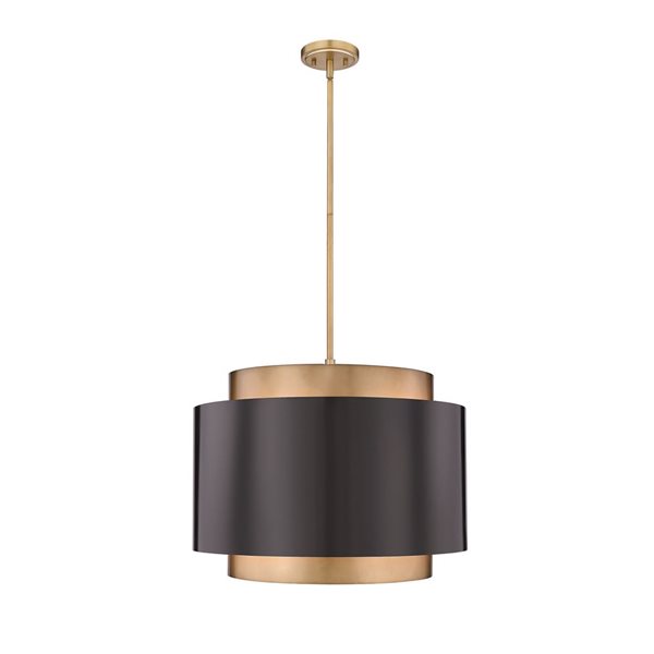 Z-Lite Bronze and Rubbed Brass Harlech 4-Light Pendant