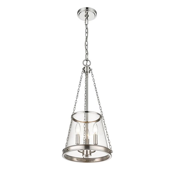 Z-Lite Polished Nickel Prescott 3-Light Pendant