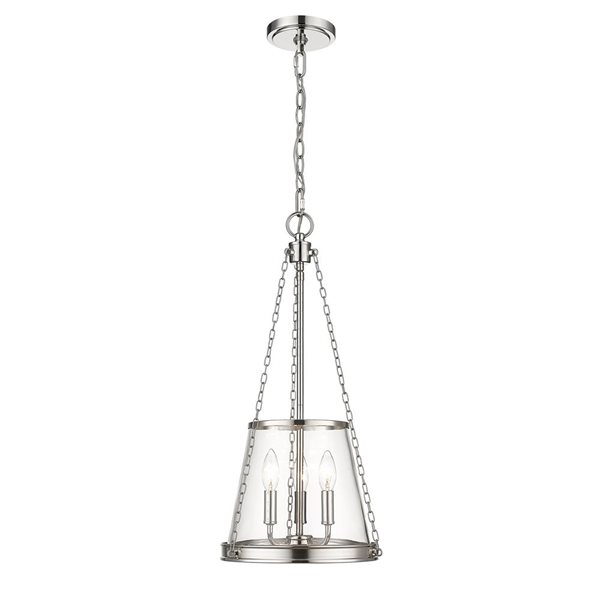 Z-Lite Polished Nickel Prescott 3-Light Pendant