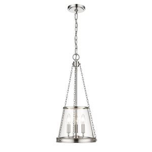 Z-Lite Polished Nickel Prescott 3-Light Pendant