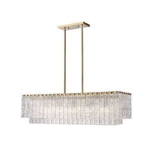 Z-Lite Matte Gold Clear Glacier 5-Light Island Lighting