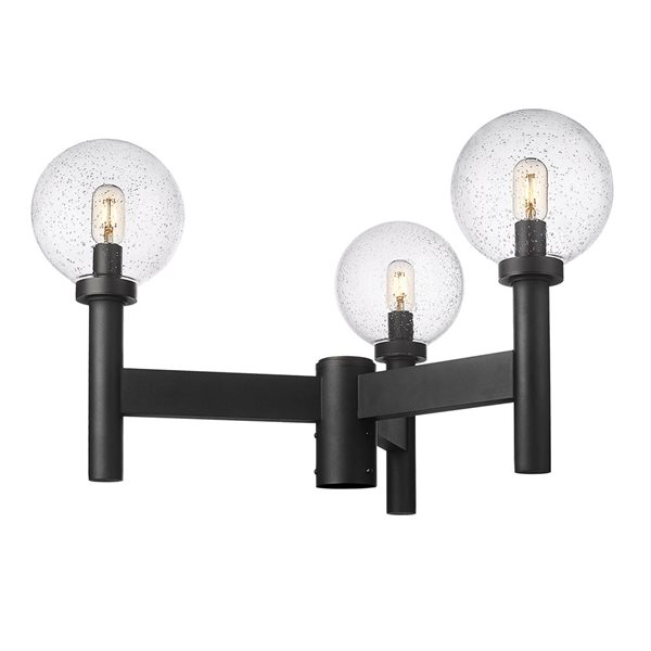 Z-Lite Black Laurent 3-Light Outdoor Post Mount Fixture