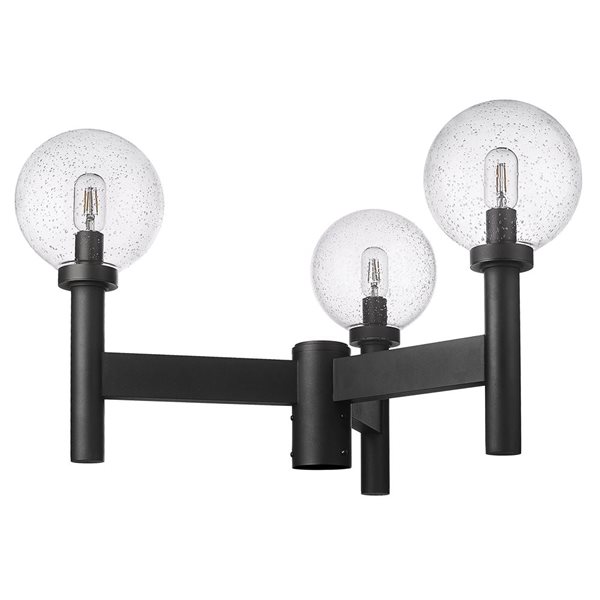 Z-Lite Black Laurent 3-Light Outdoor Post Mount Fixture