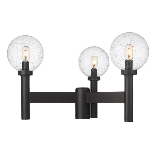 Z-Lite Black Laurent 3-Light Outdoor Post Mount Fixture