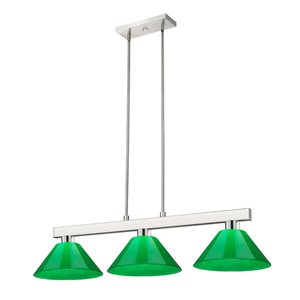 Z-Lite Brushed Nickel Cobalt 3-Light Billiard Light