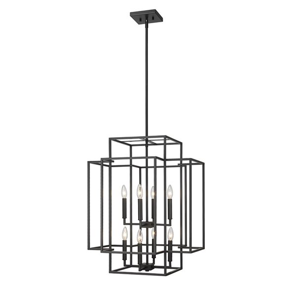 Z-Lite Matte Black Titania 8-Light Pendant