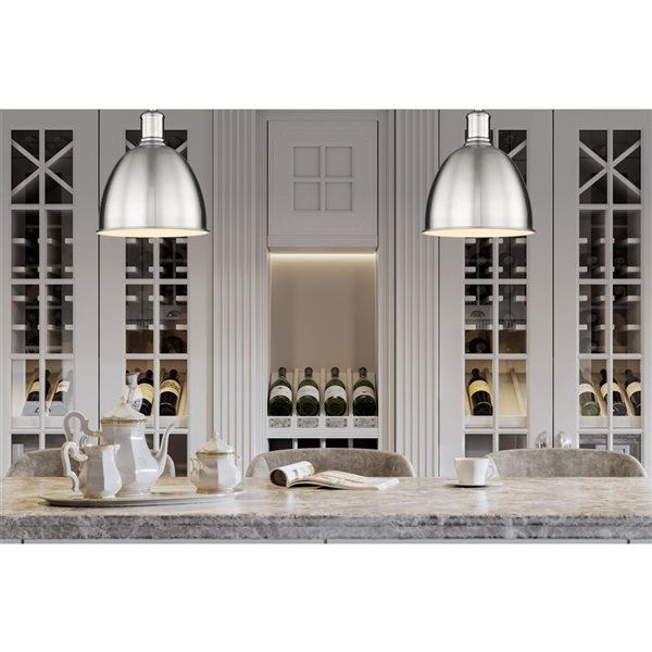 Z-Lite Brushed Nickel Sawyer 1-Light Pendant