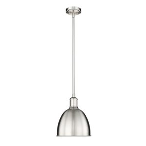 Z-Lite Brushed Nickel Sawyer 1-Light Pendant