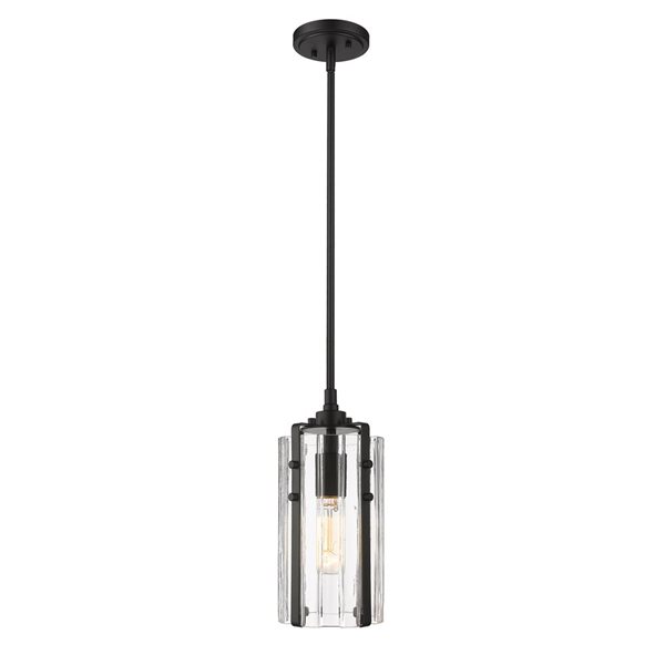 Z-Lite Matte Black Alverton 1-Light Mini Pendant