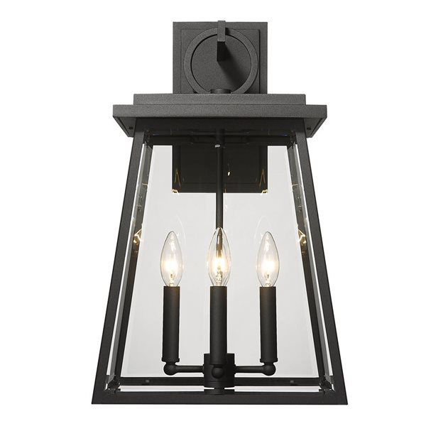 Z-Lite Black 12.5-in Broughton 4-Light Outdoor Wall Sconce