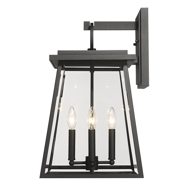 Z-Lite Black 12.5-in Broughton 4-Light Outdoor Wall Sconce