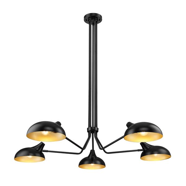 Z-Lite Matte Black Bellamy 5-Light Pendant