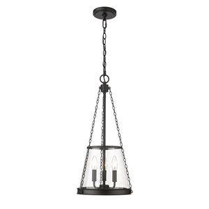 Z-Lite Matte Black Prescott 3-Light Pendant