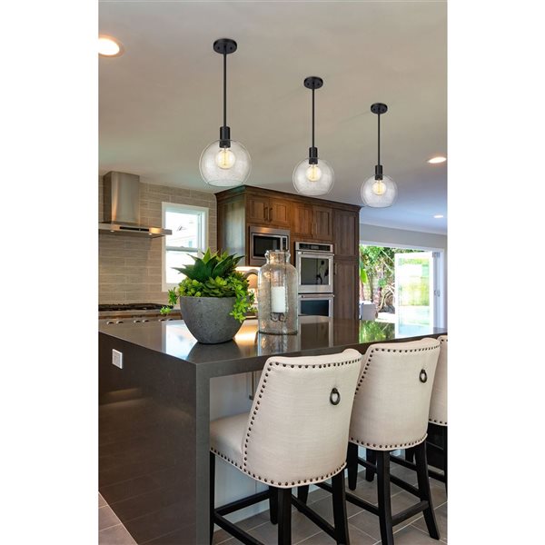 Z-Lite Matte Black Margo 1-Light Pendant