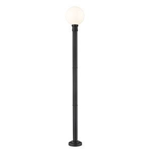 Z-Lite Matte Black Opal glass Halogen Laurent 1-Light Outdoor Post Mounted Fixture