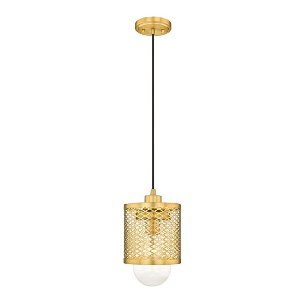 Z-Lite Rubbed Brass Kipton 1-Light Mini Pendant