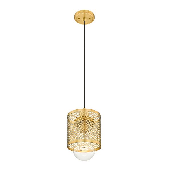 Z-Lite Rubbed Brass Kipton 1-Light Mini Pendant