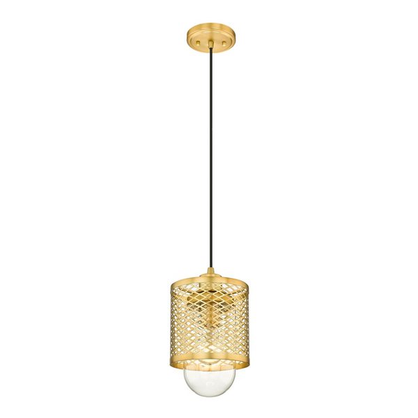 Z-Lite Rubbed Brass Kipton 1-Light Mini Pendant