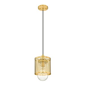 Z-Lite Rubbed Brass Kipton 1-Light Mini Pendant