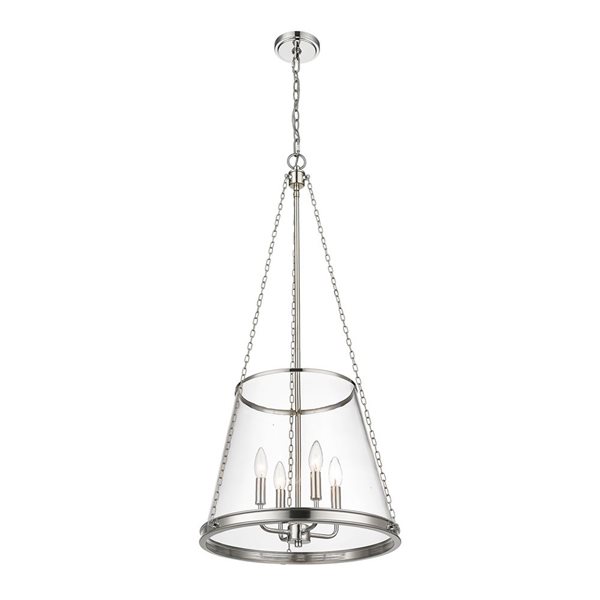 Z-Lite Polished Nickel Prescott 4-Light Pendant