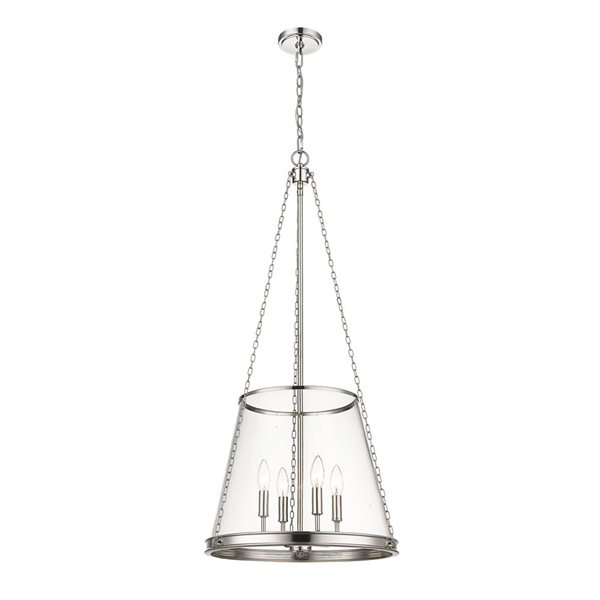 Z-Lite Polished Nickel Prescott 4-Light Pendant