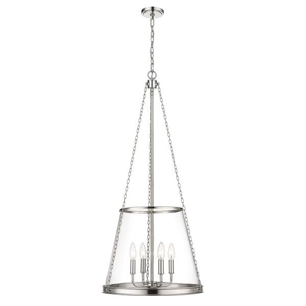 Z-Lite Polished Nickel Prescott 4-Light Pendant