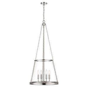 Z-Lite Polished Nickel Prescott 4-Light Pendant