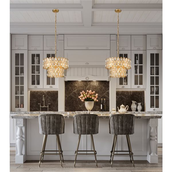 Z-Lite Heirloom Brass Dealey 5-Light Pendant