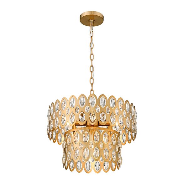 Z-Lite Heirloom Brass Dealey 5-Light Pendant