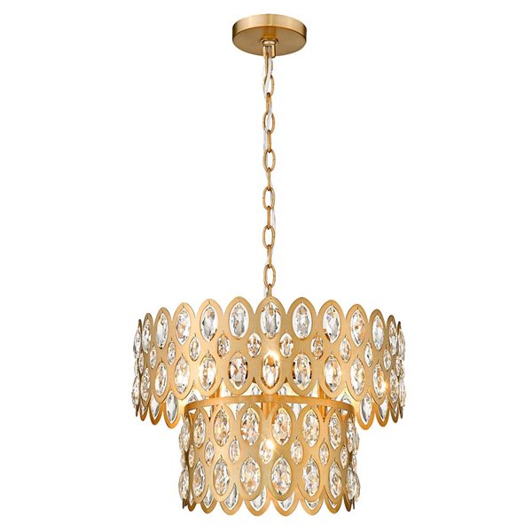 Z-Lite Heirloom Brass Dealey 5-Light Pendant