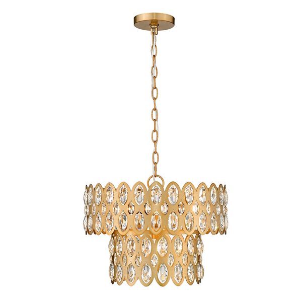 Z-Lite Heirloom Brass Dealey 5-Light Pendant