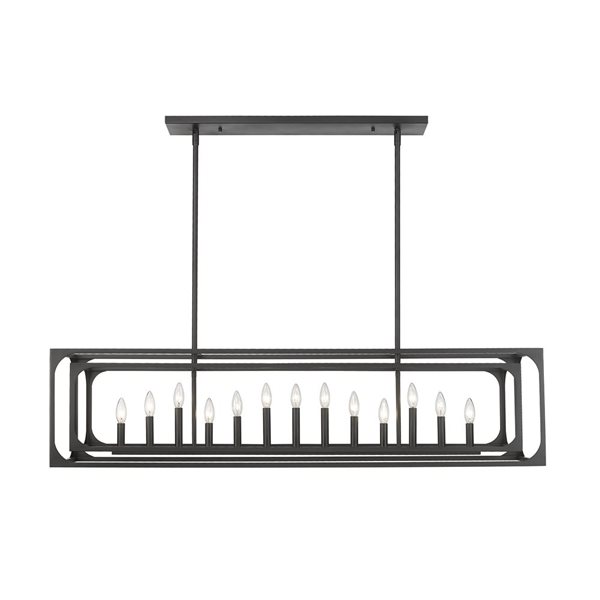 Z-Lite Matte Black Metal Easton 13-Light Island Lighting