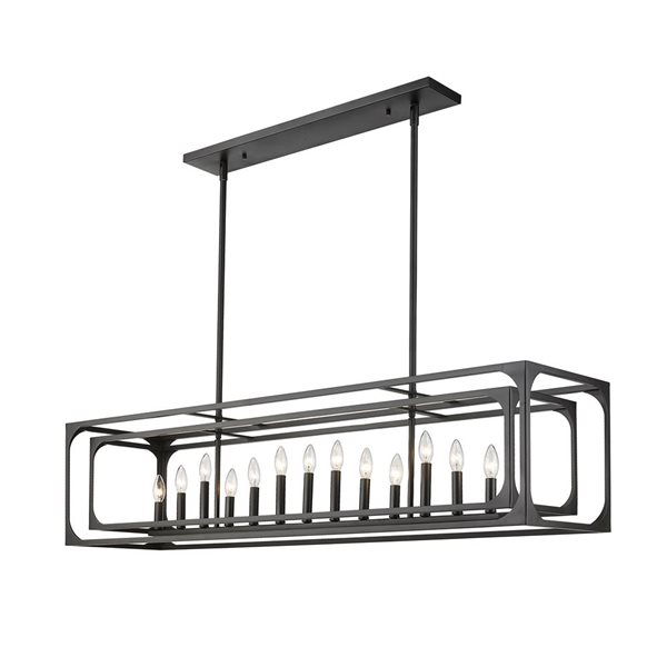 Z-Lite Matte Black Metal Easton 13-Light Island Lighting