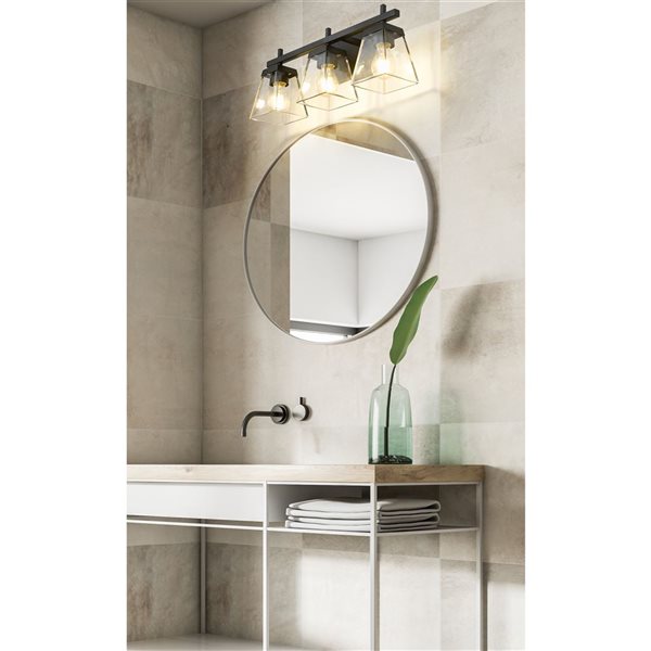 Z-Lite Matte Black Lauren 3-Light Vanity