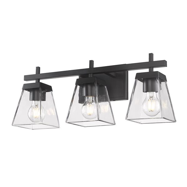 Z-Lite Matte Black Lauren 3-Light Vanity